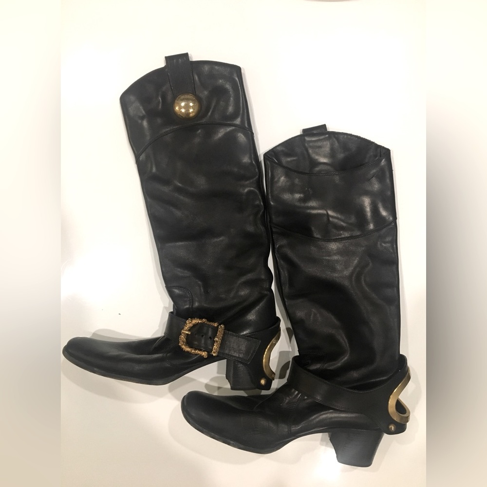 Vintage Dolce Gabbana High Heel Leather Boots.
